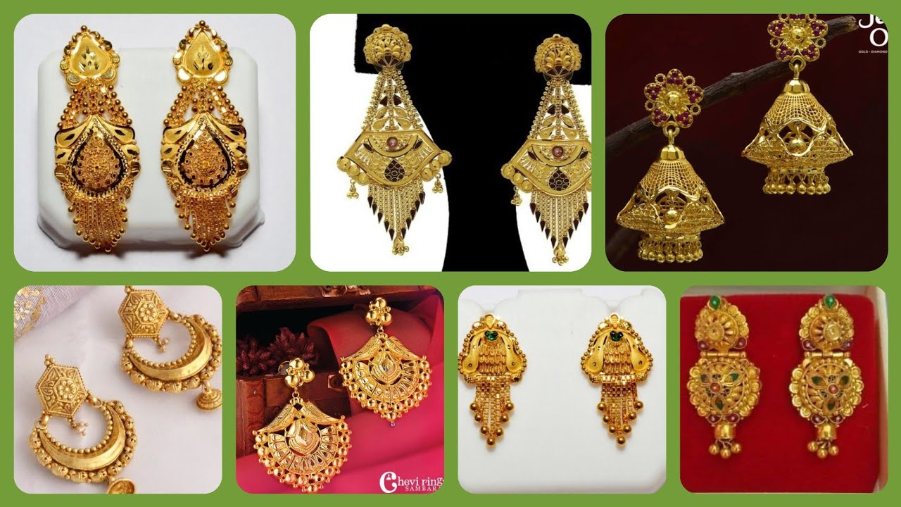 Tasteful Traditional 22k Gold Chandelier Earrings – Andaaz Jewelers