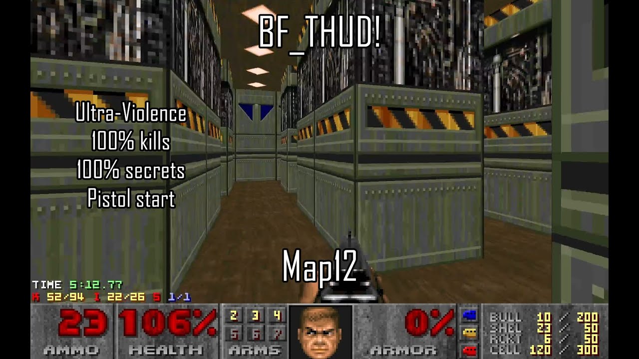 Doom II: BF_THUD! - Map12 (UV-MAX) - YouTube