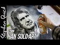 STENCIL & SPRAY HAN SOLO PAINTING | Real Time Star Wars Art
