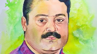 suresh gopi potraitpainting #viral #love #watercolorpainting #art #trissure#bjp