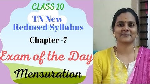 10th reduced Syllabus Chapter 7 #mensuration  #Model_question_paper_class10 Exam of the Day #class10