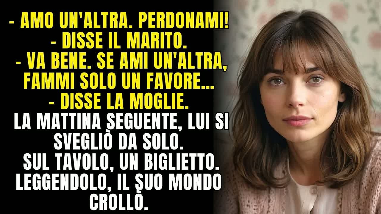 🔴＂Amo un'altra, perdonami!＂– Va bene, se l’ami, vai via… ma fammi solo un favore…