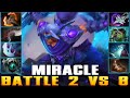 MIRACLE [Anti-Mage] Battle 2 vs 8 | Best Pro MMR - Dota 2