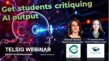 TELSIG Webinar: Integrating AI Criticism into student assessment