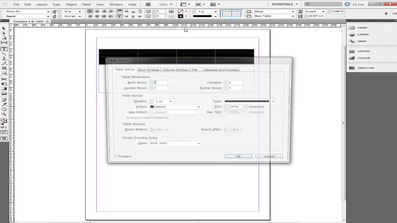 Insert Chart Indesign