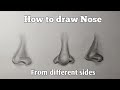 How to draw nose. Diffrent sides of nose. Step by step tutoriol for beginners #nosedrawing #artist 