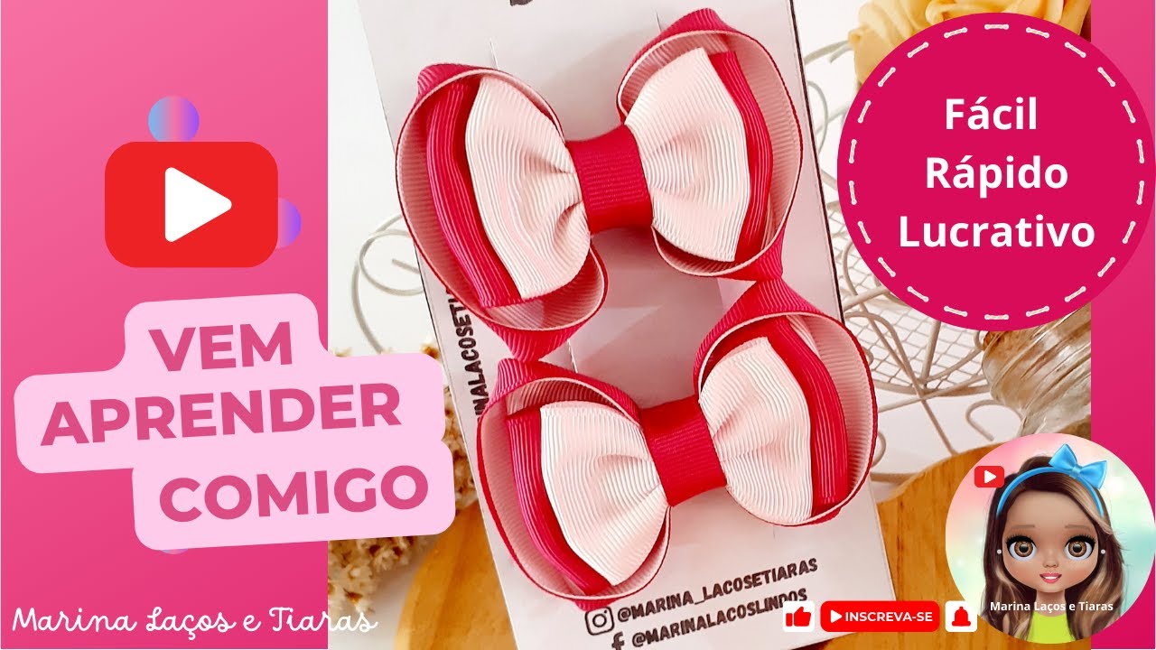 PARZINHO DE LAÇOS FITA 9 - Dicas Para iniciantes - Fácil Rápido e Lucrativo -PAP - DIY Ribbon Bow