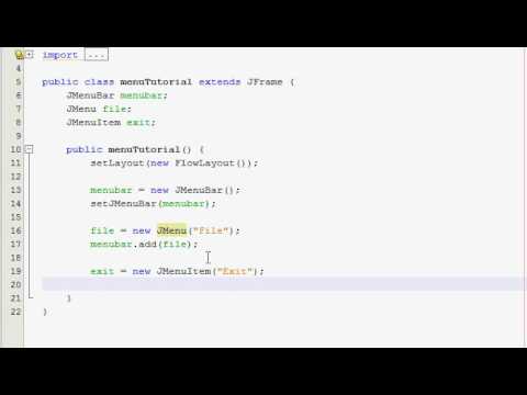 Java GUI Tutorial 8 - Menus - YouTube