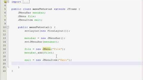 Java GUI Tutorial 8 - Menus