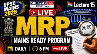 UPSC Mains 2026 | MRP - Mains Ready Program | Daily Answer Writing LIVE