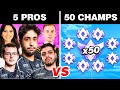 5 Rocket League Pros vs 50 Champs?!