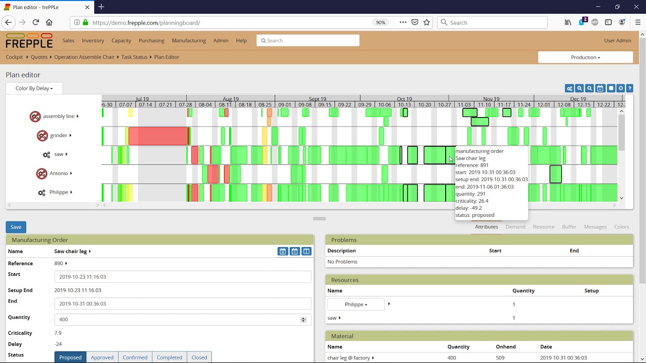 Gantt Chart Optimization