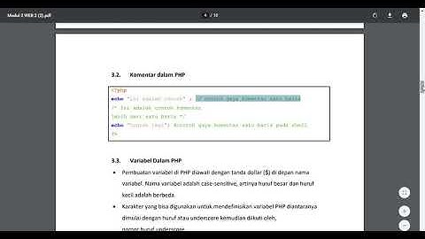 PEMROGRAMAN WEB 2 | Pengenalan Pemrograman PHP