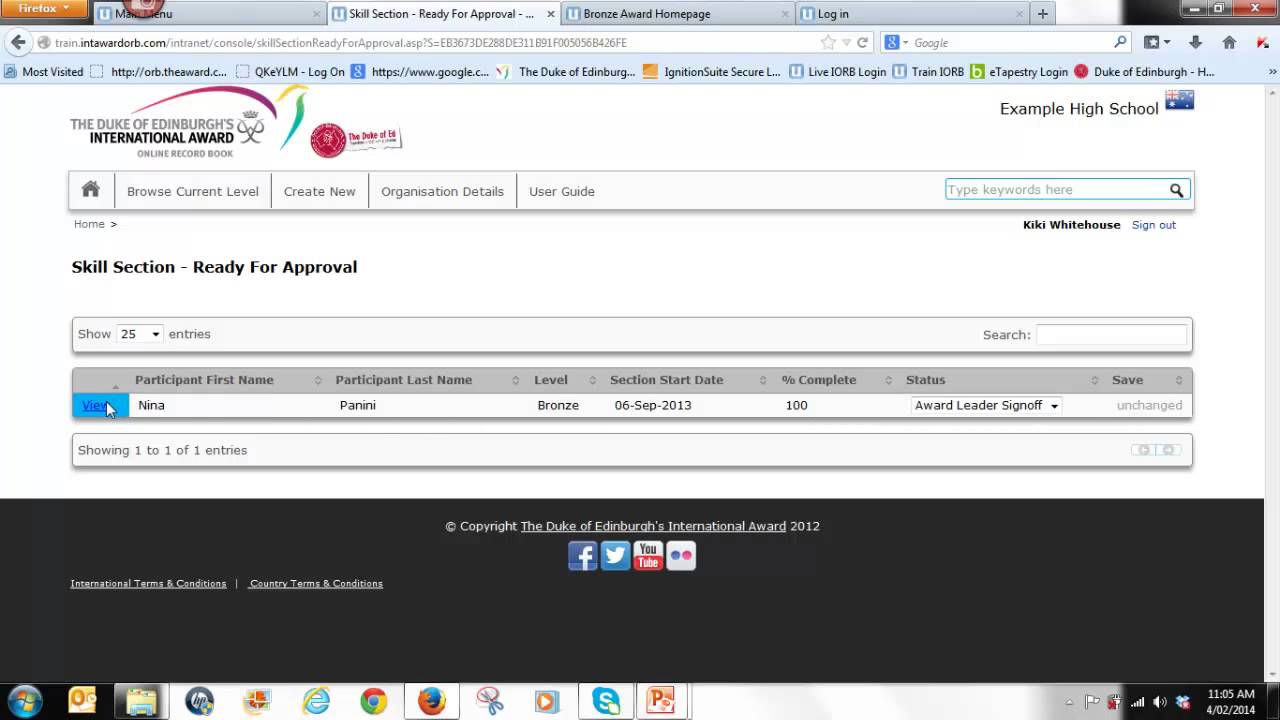 Award Leader Video Tutorial: Approving Completed Awards and Individual Award Sections