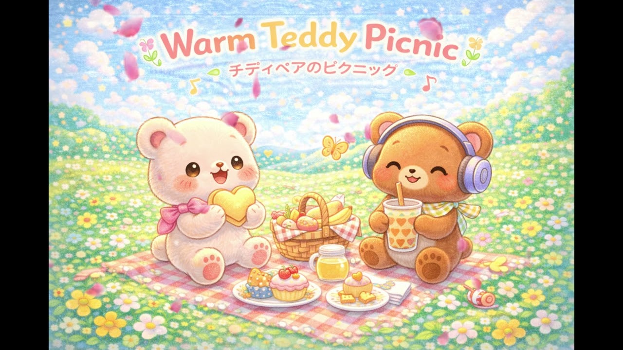 【可愛療癒BGM】暖暖泰迪野餐時光 🧸｜Warm Teddy Picnic | Cute Relaxing Japanese Background Music for Study, Work&Cafe