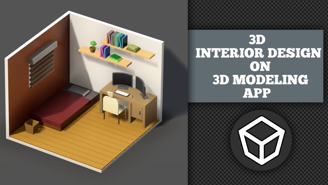 3d interior design on 3d modeling app - YouTube