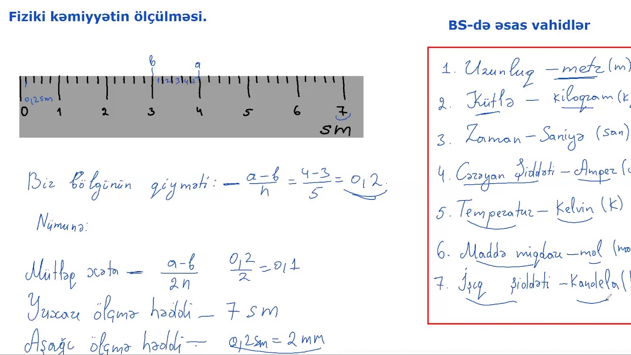 Fizikada bəzi köməkçi faktlar. İlkin riyazi biliklər.