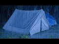 Sleep Very Well on Stormy Night | Terrible Rainstorm &amp; Very Strong Thunder Sounds on Camping Tent