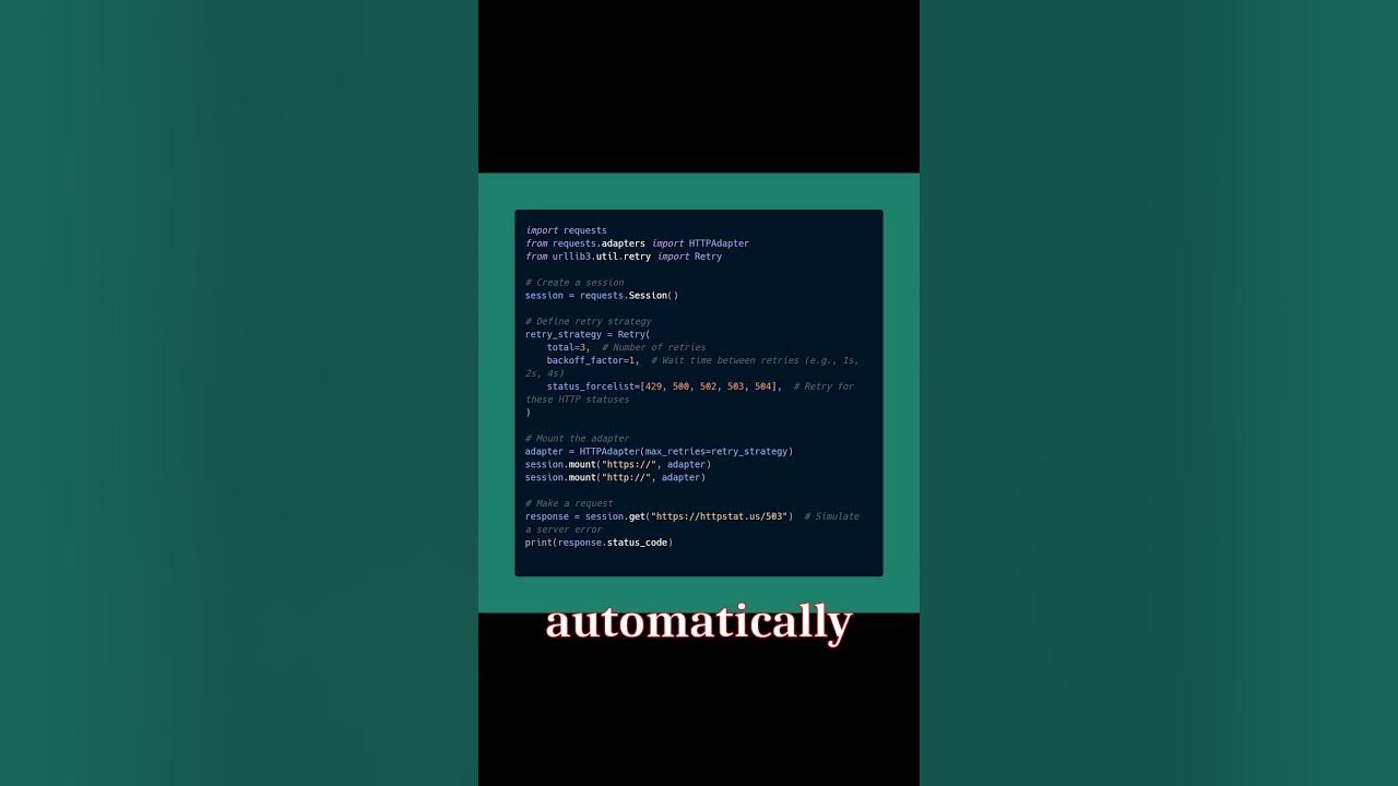 Python Trick: Using requests to Retry Failed Requests 🔄 - YouTube