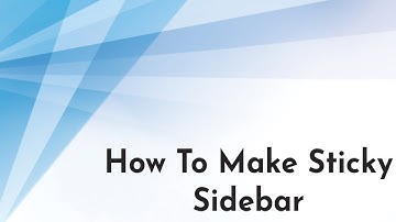 How to make sticky sidebar || BPS