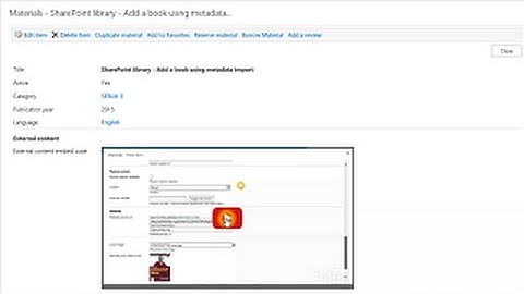 Adding / embedding a video in SEBLib library for SharePoint 2013/2010