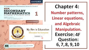 Exercise 4F Questions 6, 7, 8, 9, &10 (Word Problems) – Math Class 6 Army Public School (APS).