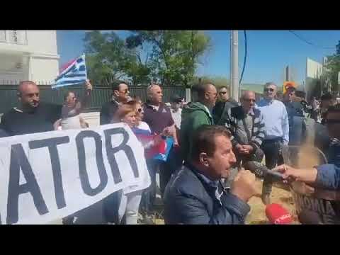 Διαδηλωτές κατά του Ραμα στο Γαλάτσι