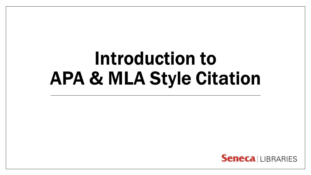 Introduction to APA 7th & MLA 8th Style Citation - YouTube