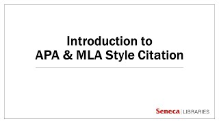 Introduction to APA 7th &  MLA 8th Style Citation