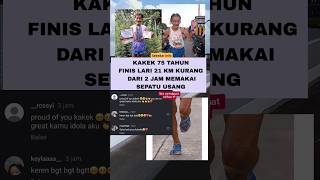Kakek 75 tahun juara lari dengan sepatu usang