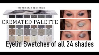 EYE SWATCHES of Jeffree Star’s Cremated Palette
