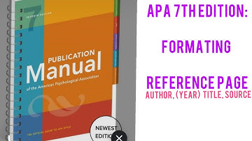 APA 7th Edition: Basics of the Reference list APA 7th #joannfor
