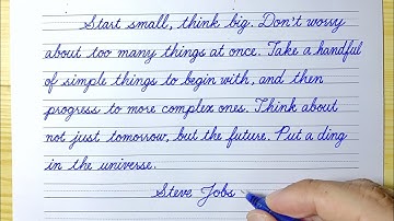 Steve Jobs Quotes in English Cursive Handwriting