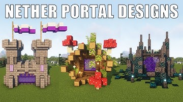 3 Minecraft Nether Portal Designs | Build Tutorial