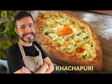 KHACHAPURI - Receita fácil de pizza de queijo com ovo, típica da Geórgia