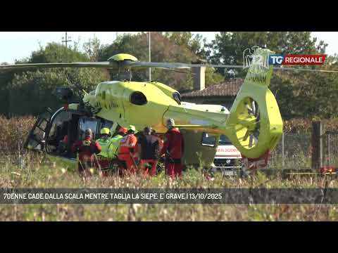 70ENNE CADE DALLA SCALA MENTRE TAGLIA LA SIEPE: E' GRAVE | 13/10/2025