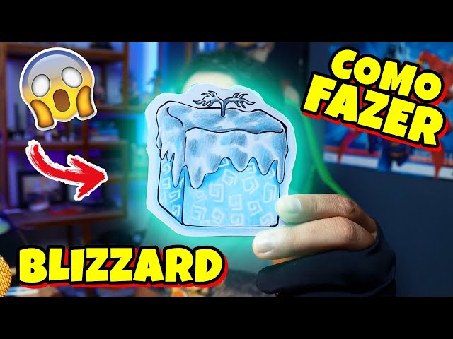 Como desenhar e fazer uma figurinha da fruta BLIZZARD Blox fruits ROBLOX  passo a passo 