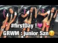 GRWM : first day of school ! 💗 junior year | ft isee AliExpress hair