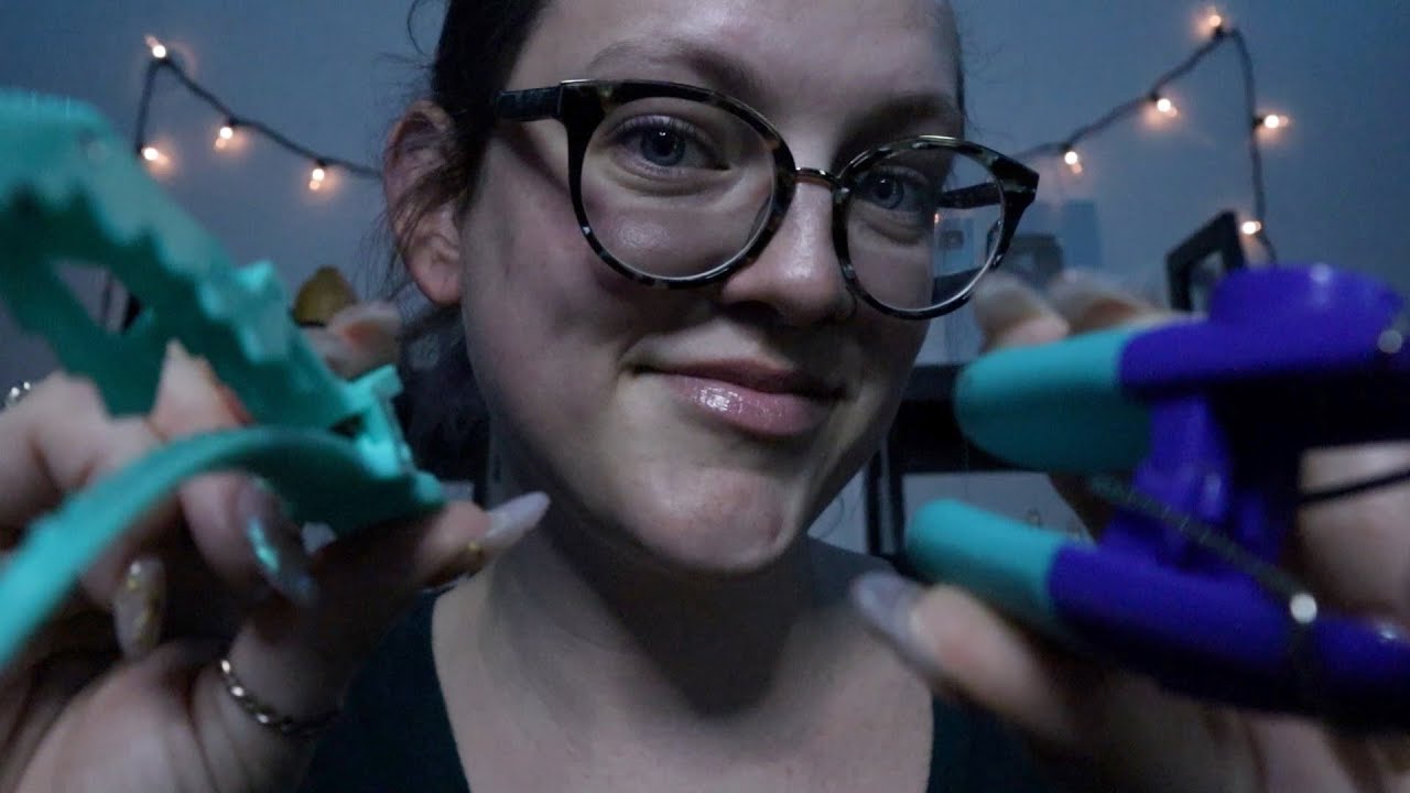 ASMR Clipping Your Hair Back Before Bed - tongue clicking & rummaging