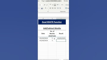 Excel EDATE Function | How to add & subtract months in Data #shorts #shortsfeed #excelfunctions