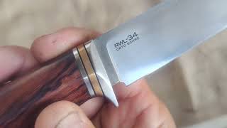 HandMade Knife from RWL-34 steel and Arizona Iron wood