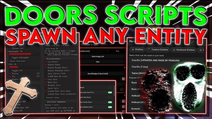 NEW] Roblox Doors Script GUI Hack: Auto Win,Auto Hide,ESP & INF