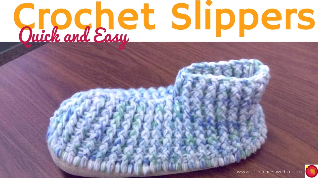 Quick and Easy Crochet Slippers - YouTube