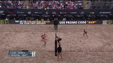 Graudina Saves The Play With Big Time Swing | AVP Gold Series Manhattan Beach Open