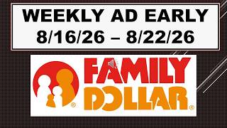 FAMILY DOLLAR WEEKLY AD EARLY 26 - 26