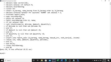 Cursor pada SQL dengan menggunakan CMD