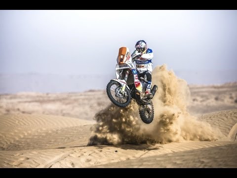 Francisco Chaleco Lopez stunts through a South American desert