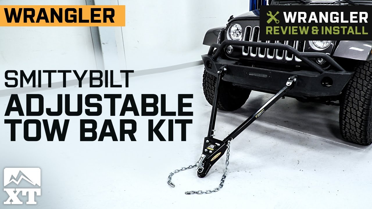 Jeep Wrangler Smittybilt Adjustable Tow Bar Kit Review & Install - YouTube
