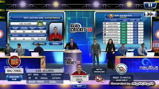 AB De villiars auction in Real cricket 18 screenshot 5