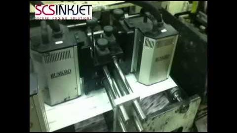 Buskro inkjet heads fitted to a web press for variable data, one pass printing.